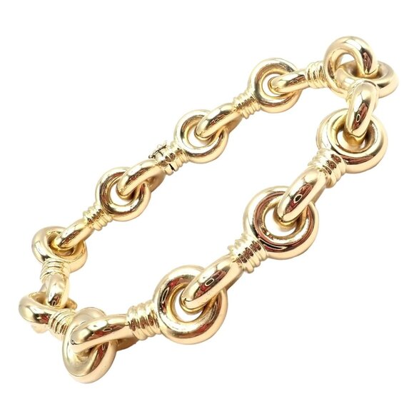 Vintage Estate Chunky 18k Yellow Gold Bracelet 8" 37g - Picture 10 of 10